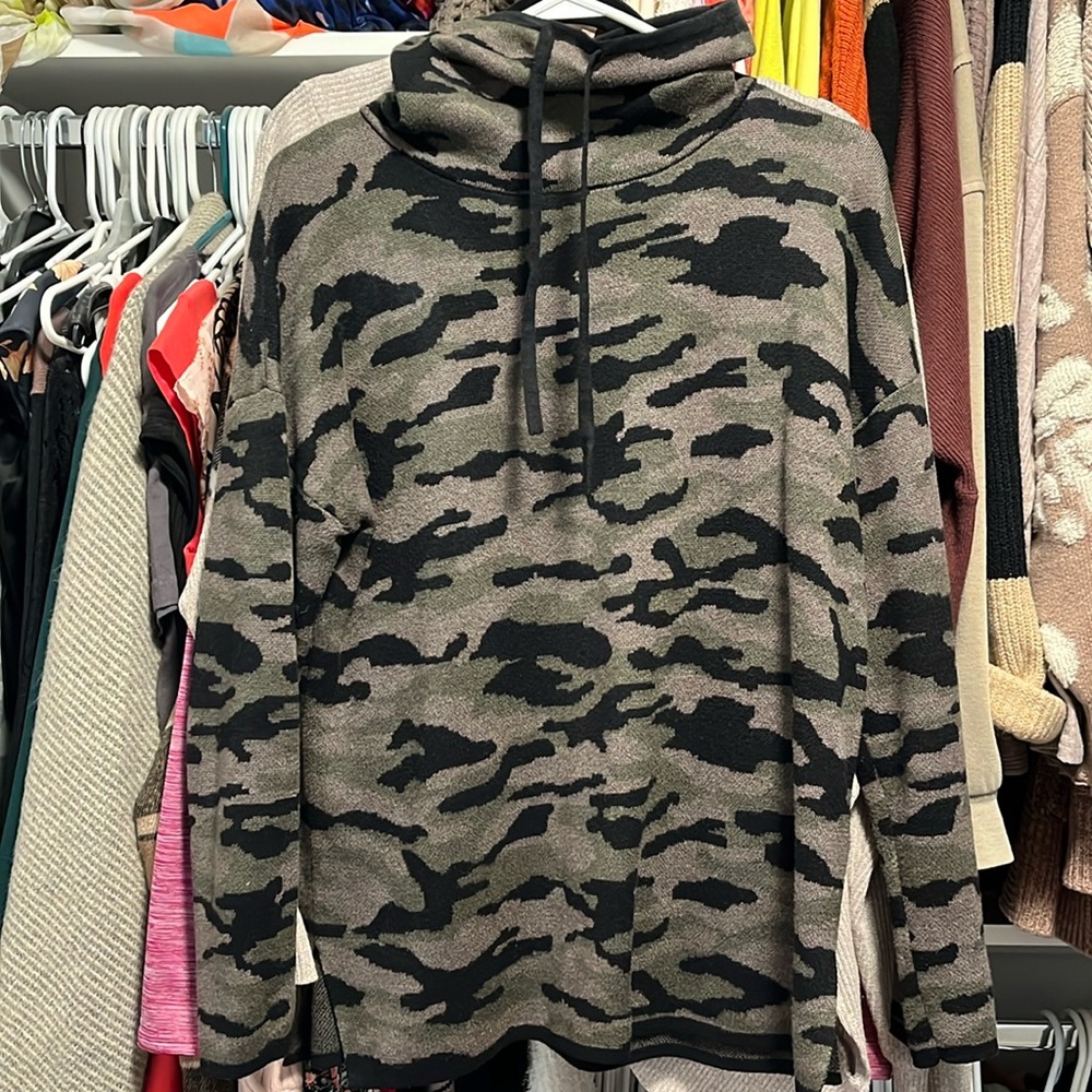 Rachel Zoe camo sweater